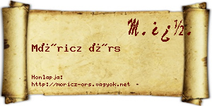 Móricz Örs névjegykártya